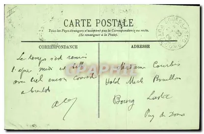 Dintorni del Mont-Dore — Le Puy Gros — LL. — N° 101 — Verso