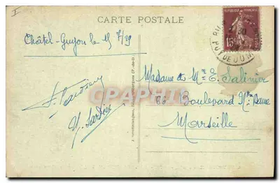 Zamek Chazeron — Châtel-Guyon — Stara pocztówka n°1371, wydawca — Rewers