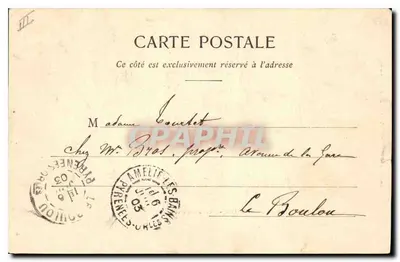 Amélie-les-Bains — Vista geral e o Forte — editor Amélie-les-Bains, n° não visível — Verso