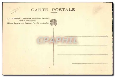 Cmentarz wojskowy Faubourg Pavé — Verdun — nr 513 — Rewers