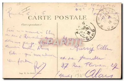 Pont du Gard — Caminho do Castelo de Saint-Privas — Editor E. Le Deley, n° 2125 — Verso