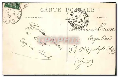 Nîmes - O Ponte do Gard — Bilhete postal antigo n°151, editor não identificado — Verso