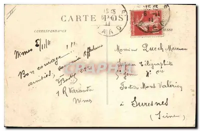 Nîmes - Le Pont du Gard — Stara pocztówka n°151, wydawca nieznany — Rewers