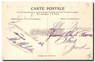 Most Garde — Widok z Hotelu Servié — Bernard, Wydawnictwo Nîmes — Rewers