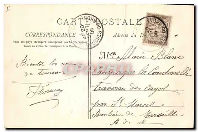 Nîmes - As Arênes — Bilhete postal antigo n°1198, editado por Marcelle — Verso