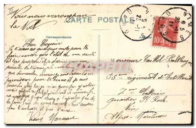 Nîmes — Perspektywa całości Quartiers d'Artillerie — Wydawnictwo Granier et Pitton, Nîmes — Rewers