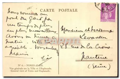 Nîmes (Gard) — Ogólny widok miasta i Esplanady — Alea — Rewers