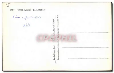 Nîmes (Gard) — Les Arènes — reprodukcja — Les Éditions d'Art — Rewers