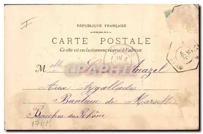 Nîmes - Wieża Magne — fototypia K. Lacour - Marsylia, nr 173 — Rewers