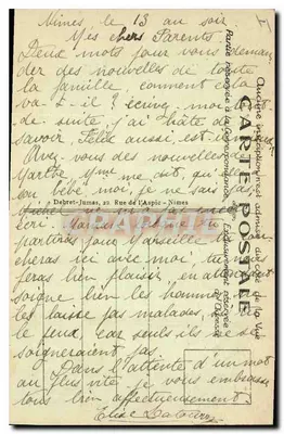 Nîmes — La Tour Magne op de Mont Cavalier — Uitgever: Graphie Postale — Achterkant