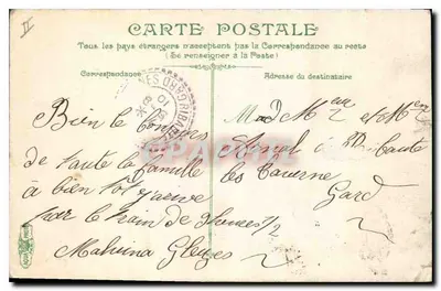 Nîmes. Esplanada — Fontanna Niepokalanego Poczęcia i kościoł — L.V.& C. — Rewers