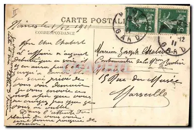 Nîmes — Kwatera Montcalm — Stara pocztówka n°29 — Rewers