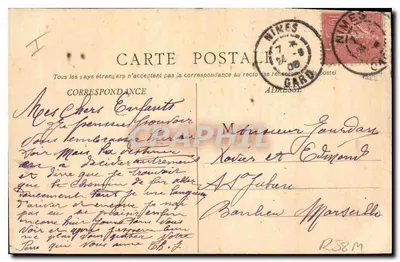Nîmes — Kwatera 38. Regimentu Artylerii — B.F. Chalon-sur-Saône — Rewers