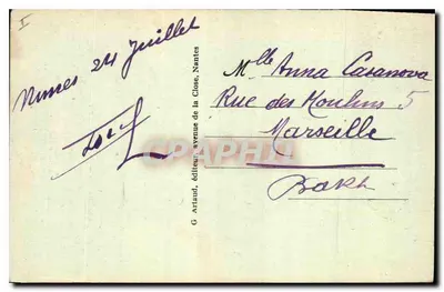 Nîmes - Wieża Magne — ruiny rzymskie na Monte Cavalier — Debrel-Jumas, wyd. 22, ulica Aspie, Nîmes — Rewers