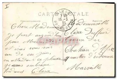 Nîmes — Świątynia Diany — ROAT, wyd., Marsylia, nr 182 — Rewers