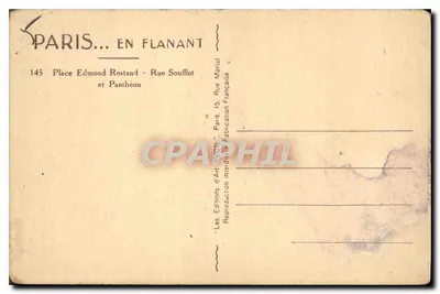 Place Edmond Rostand — Panthéon w tle — Les Éditions d'Art Flanant — Rewers