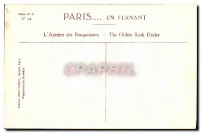 Nossa Senhora de Paris — O Antepassado dos Bouquinistas — Yvon — Verso
