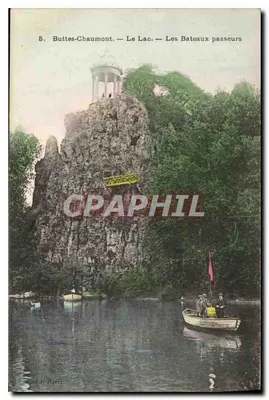 Buttes-Chaumont — O Lago — Os Barcos Passeios — Editor: Adolphe Paris