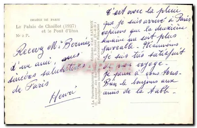 Palac Chaillot i Most Iéna — Widoki Paryża, nr 2 P. — Wydawnictwo Art Raymon — Rewers