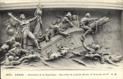 Paryż — Pomnik Republiki — Bas-relief Léopolda Morice, 13 Prairial An II