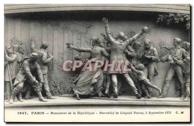 Paryż — Pomnik Republiki — bas-relief Léopolda Mortice, 4 września 1870