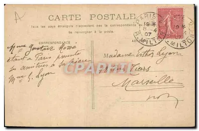 PARIS - Panthéon — widok na dach i kolumny — wydawca nieznany — Rewers