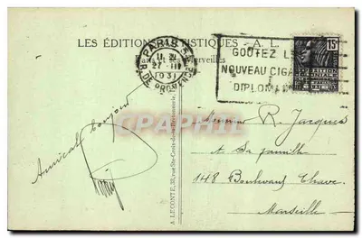 Paris - O Hotel de Ville e o Ponte d'Arcole - A. L. 121 — Verso