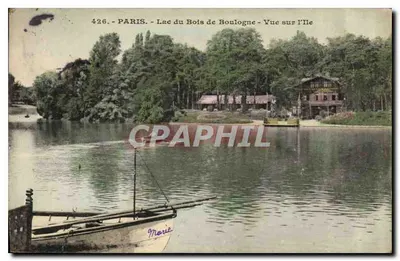 Paris - Lago do Bois de Boulogne - Vista da Ilha