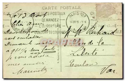 Place de la Bastille i Kolumna Lipca — Paryż — A. P. nr 128 — Rewers