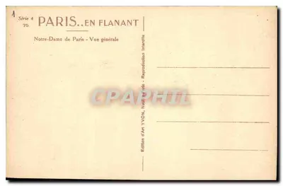 Notre-Dame de Paris — Widok ogólny — Wydawnictwo Sztuki YVON, seria 4 nr 75 — Rewers