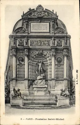 Paris - Fontaine Saint-Michel — B. F., Paris, n°6