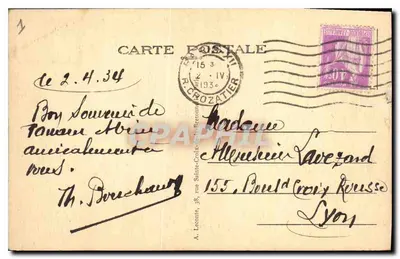Paryż — Facjada Notre-Dame — Katedra Notre-Dame — wydawca A. Leconte, nr 30 — Rewers