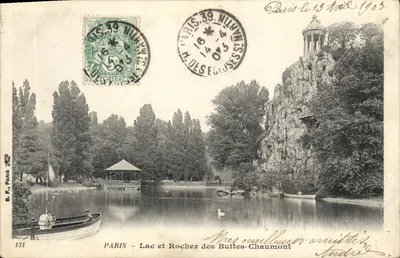PARIS - Lago e Rocha das Buttes-Chaumont — B.F., Paris, n°131