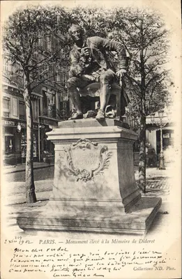 Paryż — Wysoki pomnik pamięci Diderota — Zbiory ND. Fot. n°119