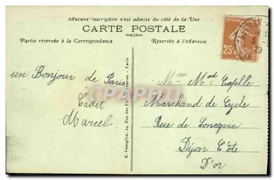 Paris - O Palácio e o Jardim do Luxembourg — A. P. n°255 — Verso