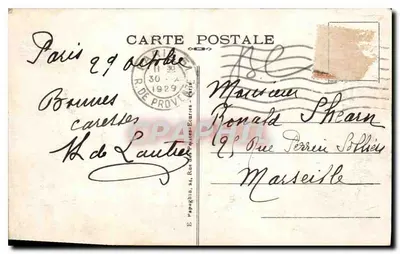 O Dôme dos Invalides — Paris — A.P. n°278 — Verso