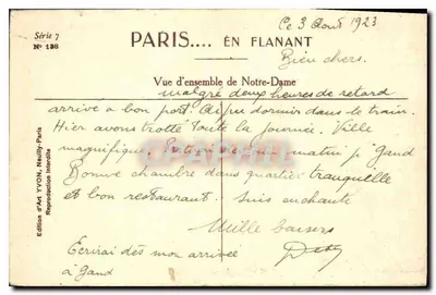 Notre-Dame w Paryżu — Ogólny widok — Wydawnictwo Sztuki YVON, seria 7 N° 138 — Rewers