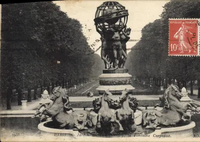 Paris — Jardim do Luxembourg, a Fonte Carpeaux — ND. 2938