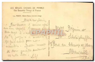 Notre-Dame w Paryżu — widok brzegu — Wydawnictwo Sztuki 'Patras' — Rewers