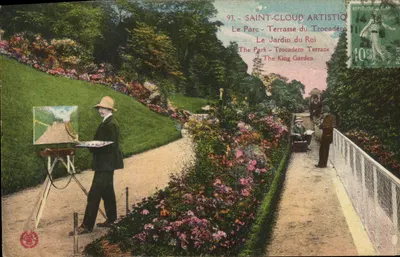 Saint-Cloud Artístico — O Parque - Terrace do Trocadéro — Imp. « L'Abéille » Paris