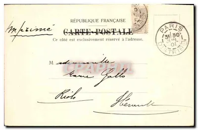 PARIS — A cascata do Bois de Boulogne — C.N. & Cie. No.63 — Verso