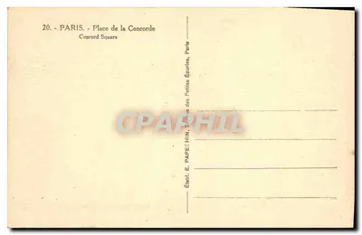 Concorde Square — Paris — Publisher E. Papecchin — Back