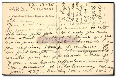 Chalands na Seine — Margens da Seine — Les Éditeurs d'Art, Paris — Verso