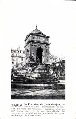 Paris — A Fonte de Jean Goujon, do século XVII, sobre o antigo cemitério dos Innocents