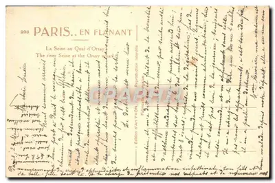 Parigi. In Passeggio — La Senna al Quai d'Orsay — Edizione d'Arte YVON, n°298 — Verso