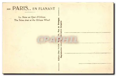 Notre-Dame de Paris — widok z Seiny z Quai d'Orléans — Wydawnictwo Art YVON, Paryż — Rewers