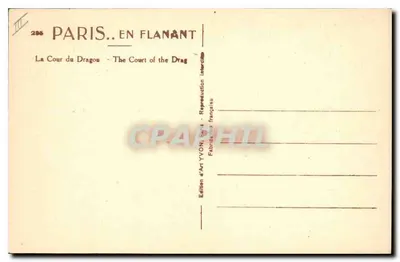 La Cour del Dragone — Parigi — Edizione d'Arte YVON, Parigi — Verso