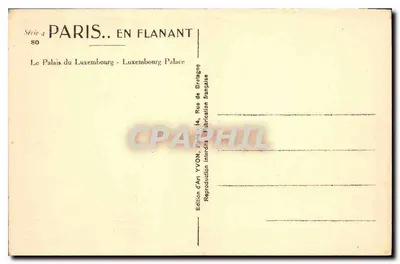 Palácio do Luxembourg — Paris — Edição de Arte YVON, Série 4, n°80 — Verso