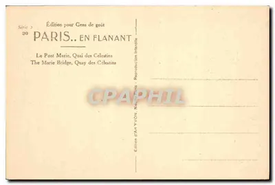 Most Marie — Quai des Célestins — Wydawnictwo Art YVON, seria 2 — Rewers
