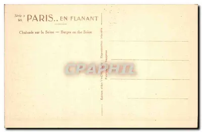 Paris — Chalands na Seine — Edição de Arte YVVOY, Série 3 n°25 — Verso